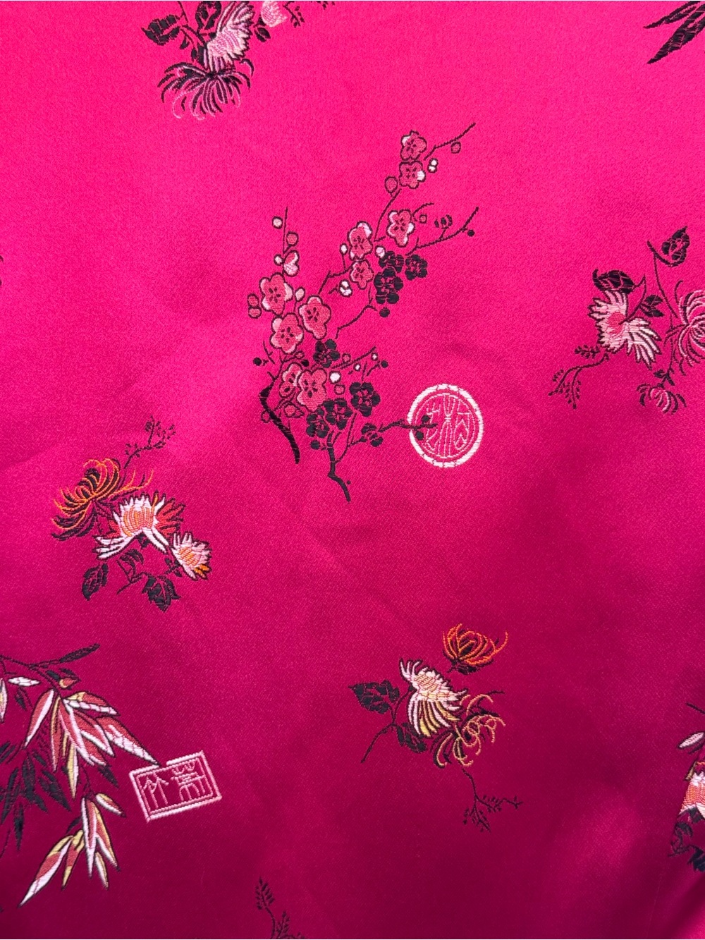 Vintage Dressbarn fuchsia pink satin Chinese vest v-neck frog knot buttons small - Picture 4 of 16